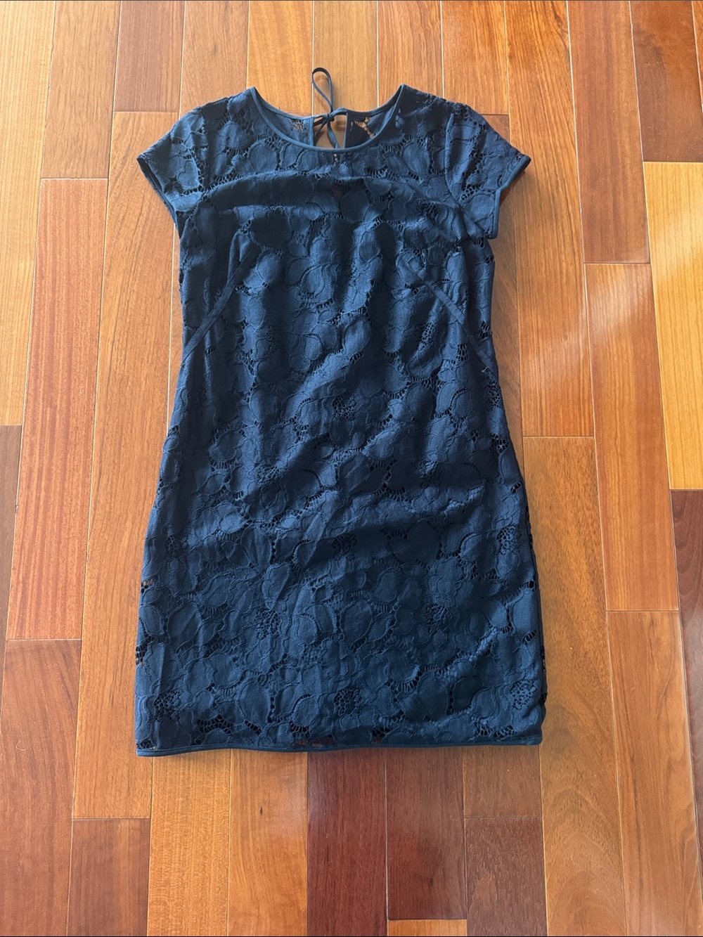 Loft Classic Navy Lined Lace Dress Size 2